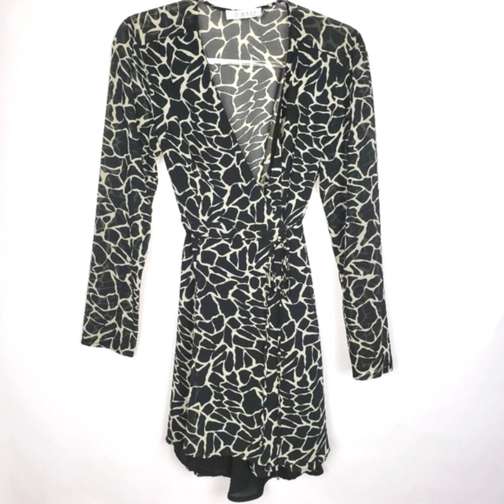 WAYF Where Are You From wrap dress black white